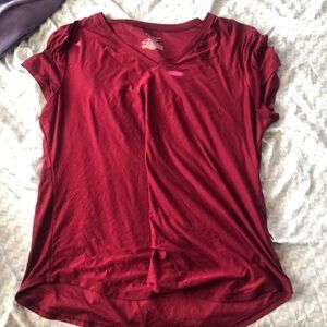 Women's V-Neck Burgundy Top